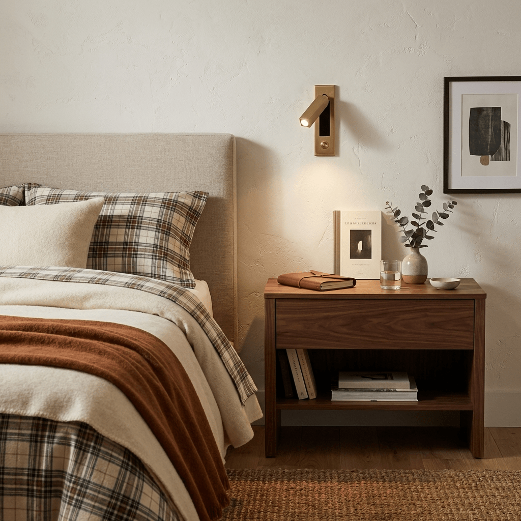 Flach zusammenklappbare Nachttischlampe