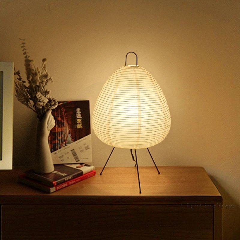 Japandi-Tischlampe aus Papier