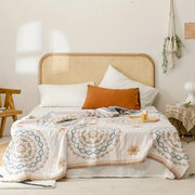Baumwoll-Decke im Boho-Mandala-Stil