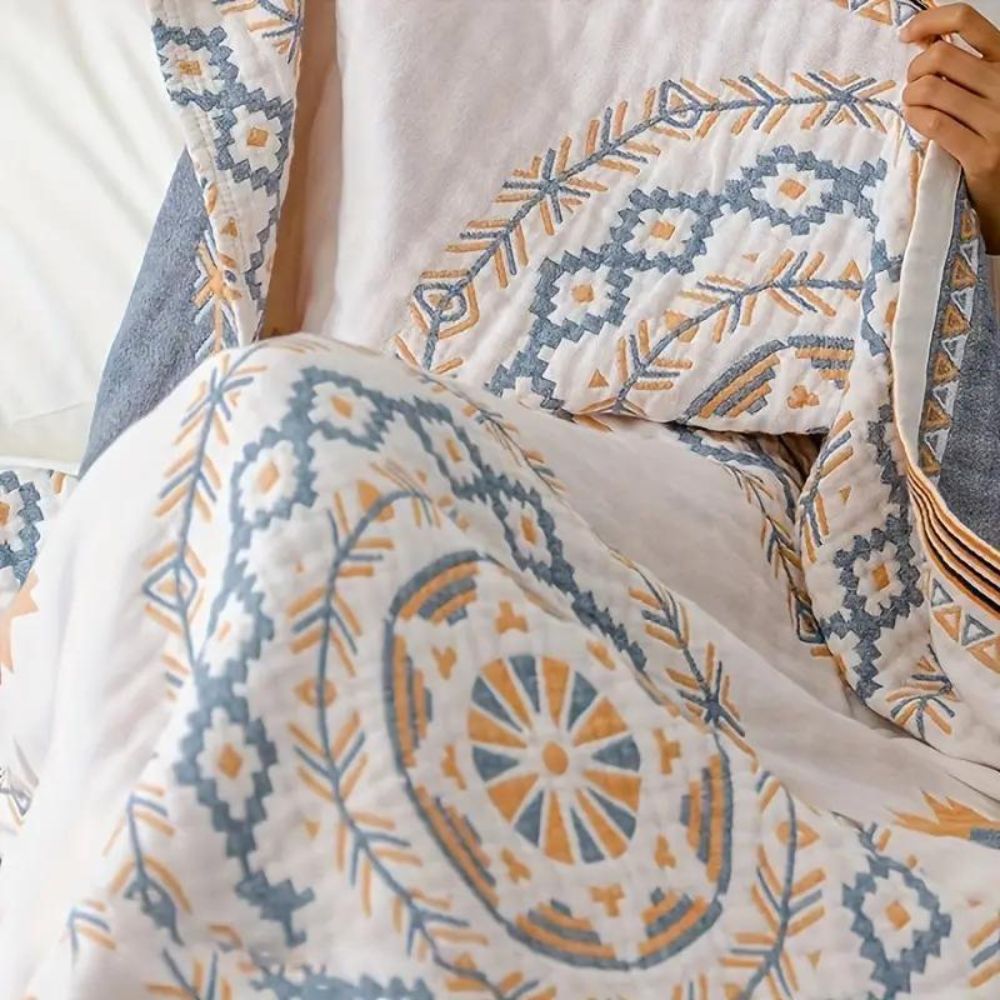 Baumwoll-Decke im Boho-Mandala-Stil