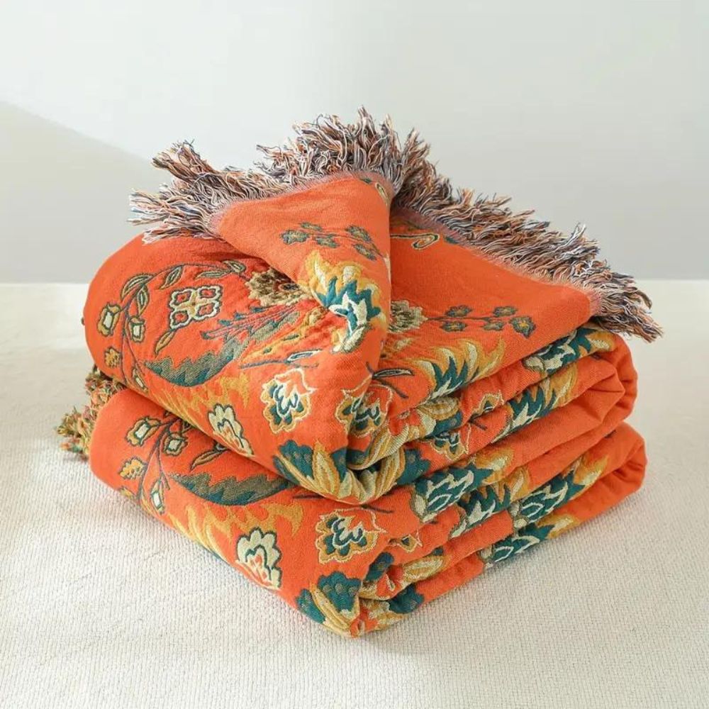Wendbare Decke im Vintage-Blumenmuster