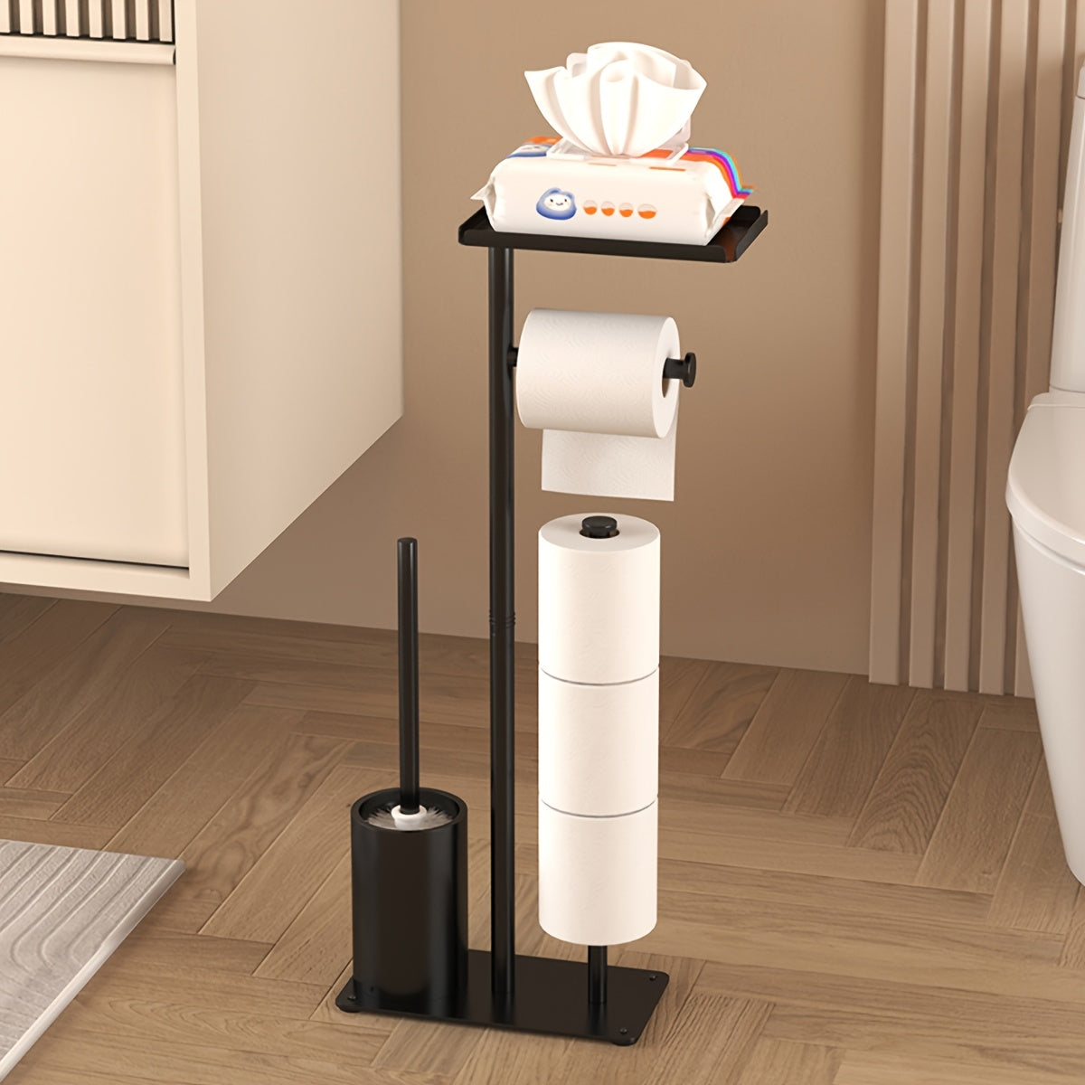 Freistehender Toilettenpapierhalter aus Edelstahl