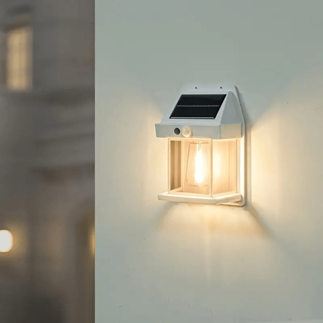 Solarbetriebene Wandleuchte mit Bewegungsmelder
