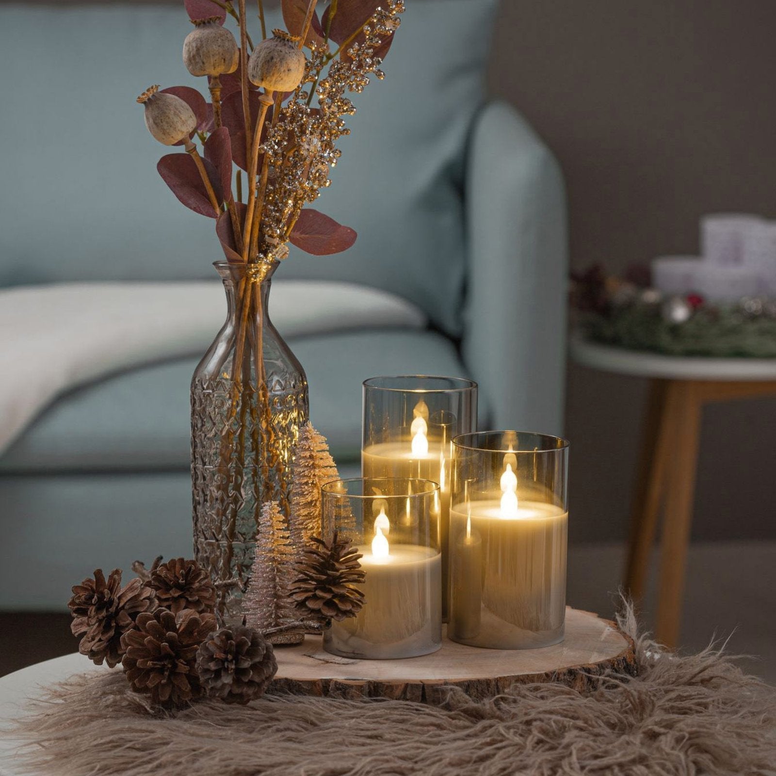 Moderne LED-Stumpenkerzen