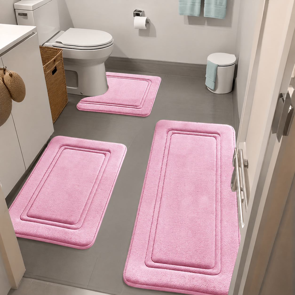 Badematten-Set mit Struktur