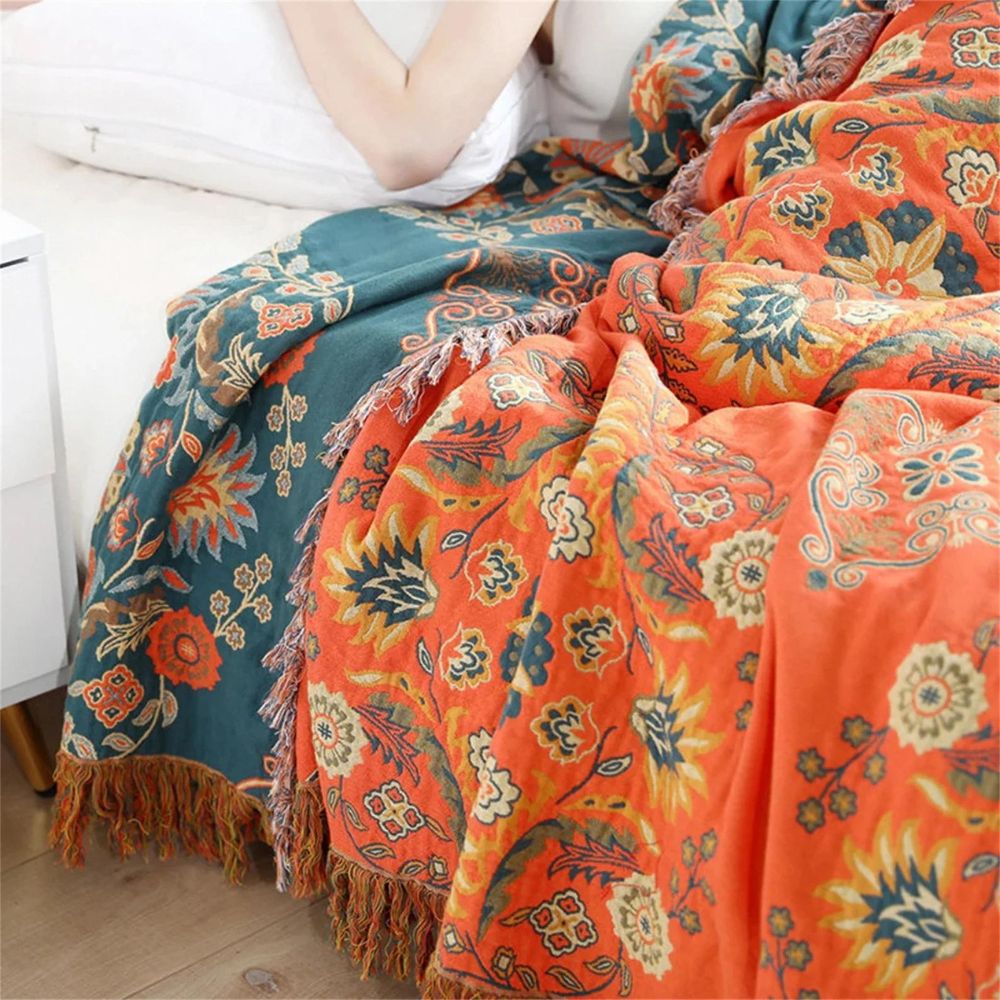 Wendbare Decke im Vintage-Blumenmuster