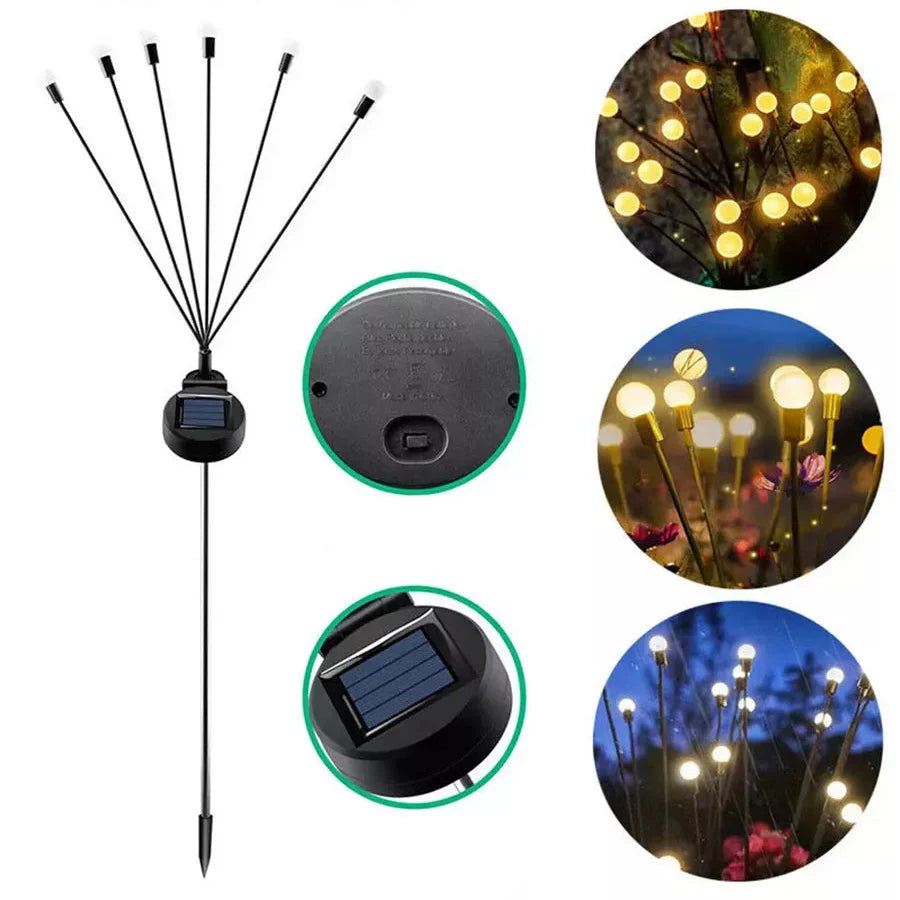 Solarbetriebene LED-Gartenleuchte im Glühwürmchen-Design