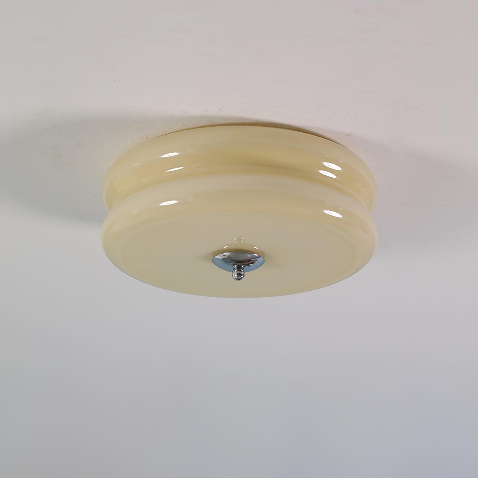 Vintage-Deckenleuchte mit geripptem Glas