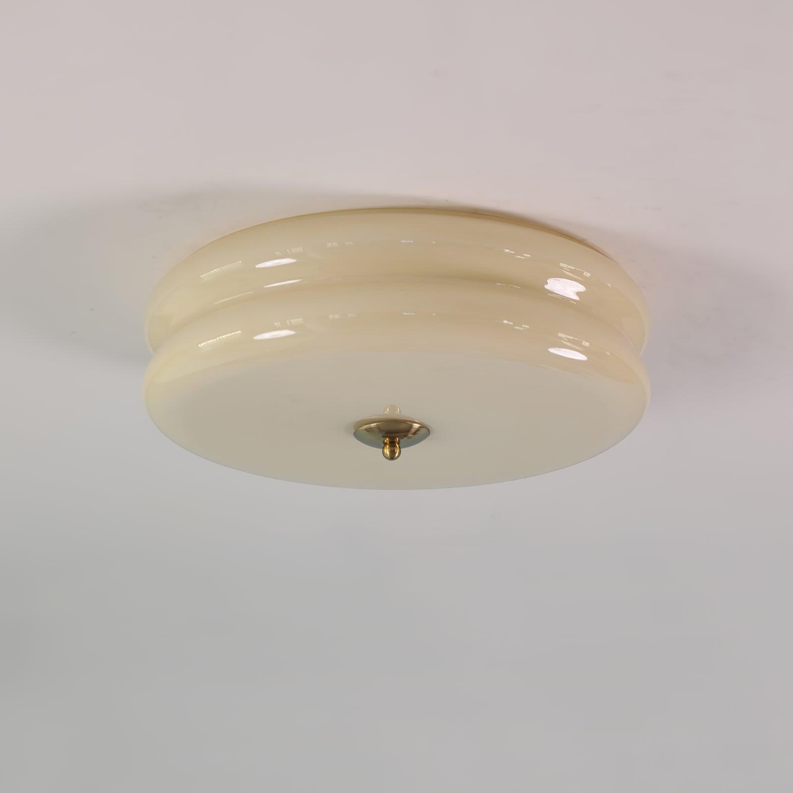 Vintage-Deckenleuchte mit geripptem Glas