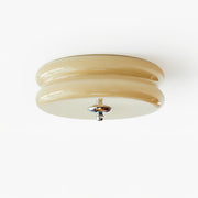 Vintage-Deckenleuchte mit geripptem Glas