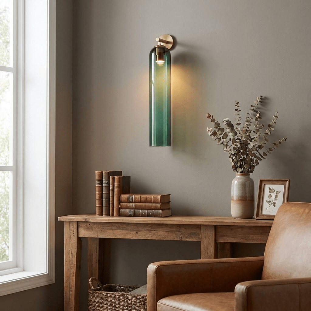 Wandleuchte aus Kunstglas