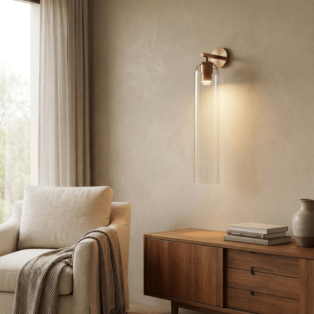 Wandleuchte aus Kunstglas