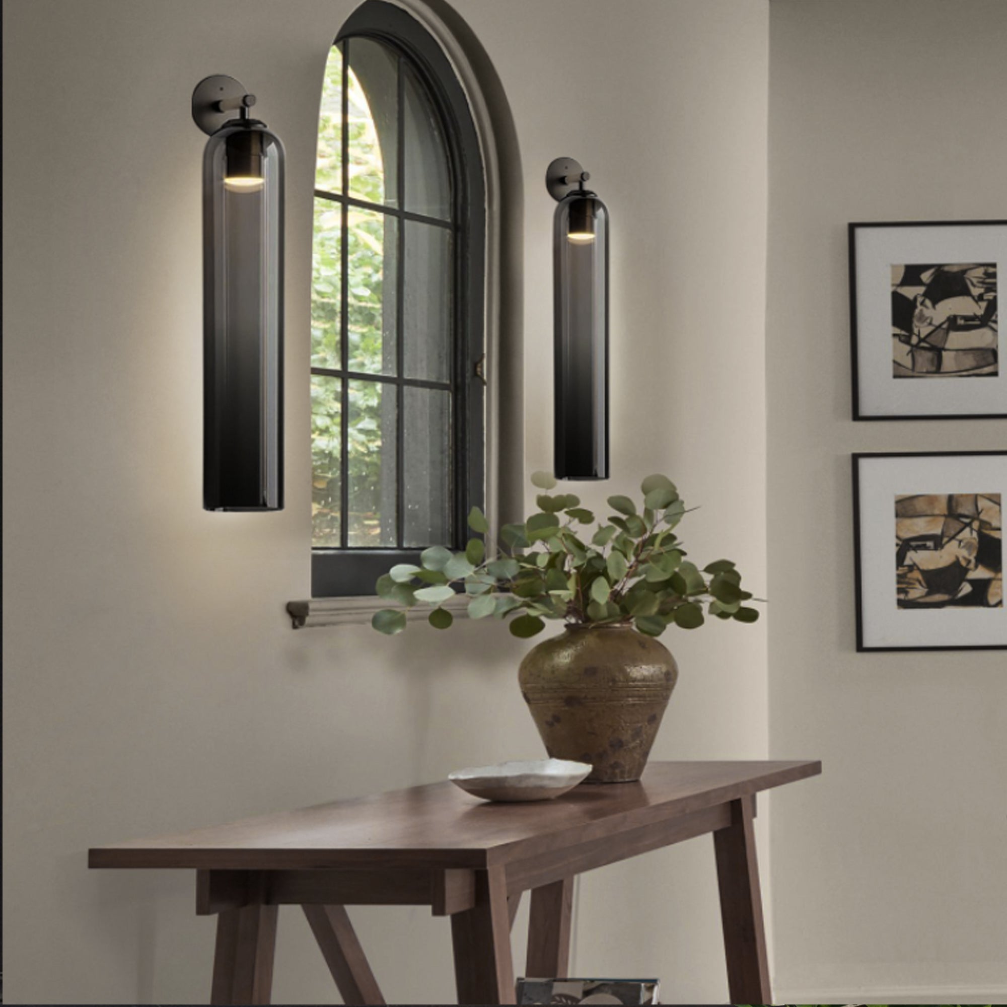 Wandleuchte aus Kunstglas