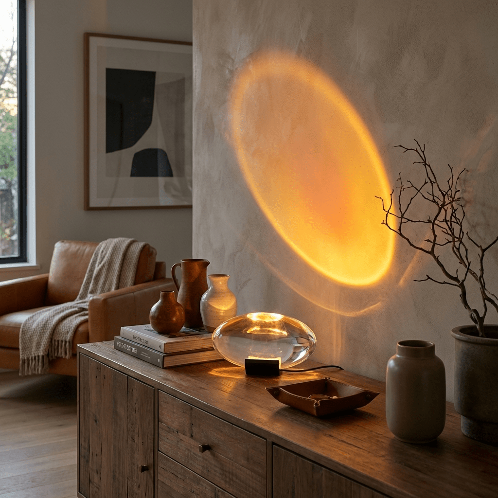 Skulpturale Kristall-Tischlampe