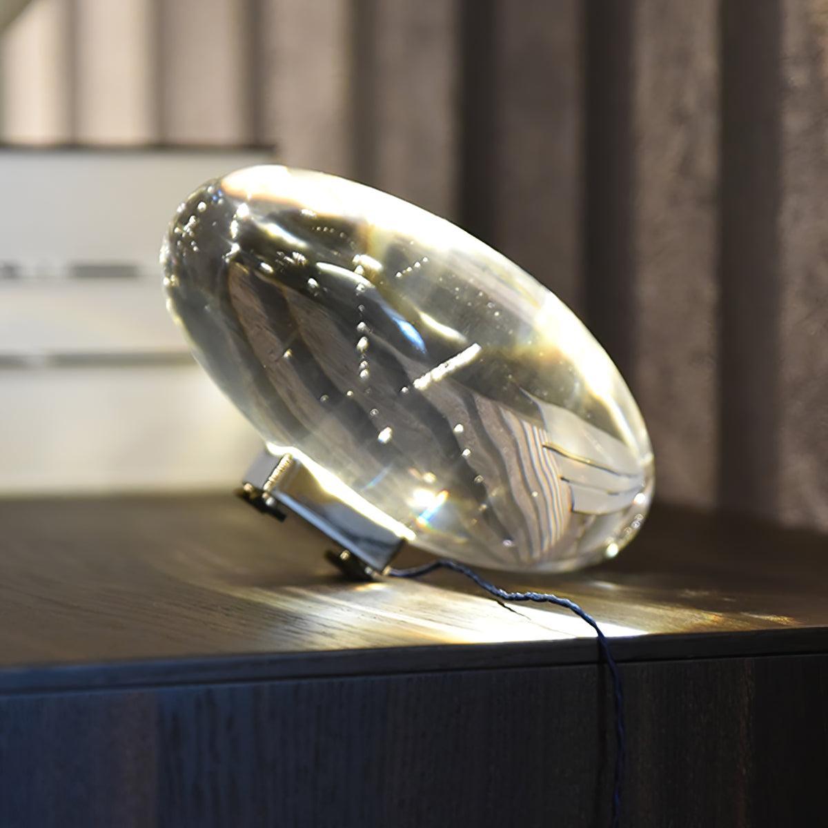 Skulpturale Kristall-Tischlampe