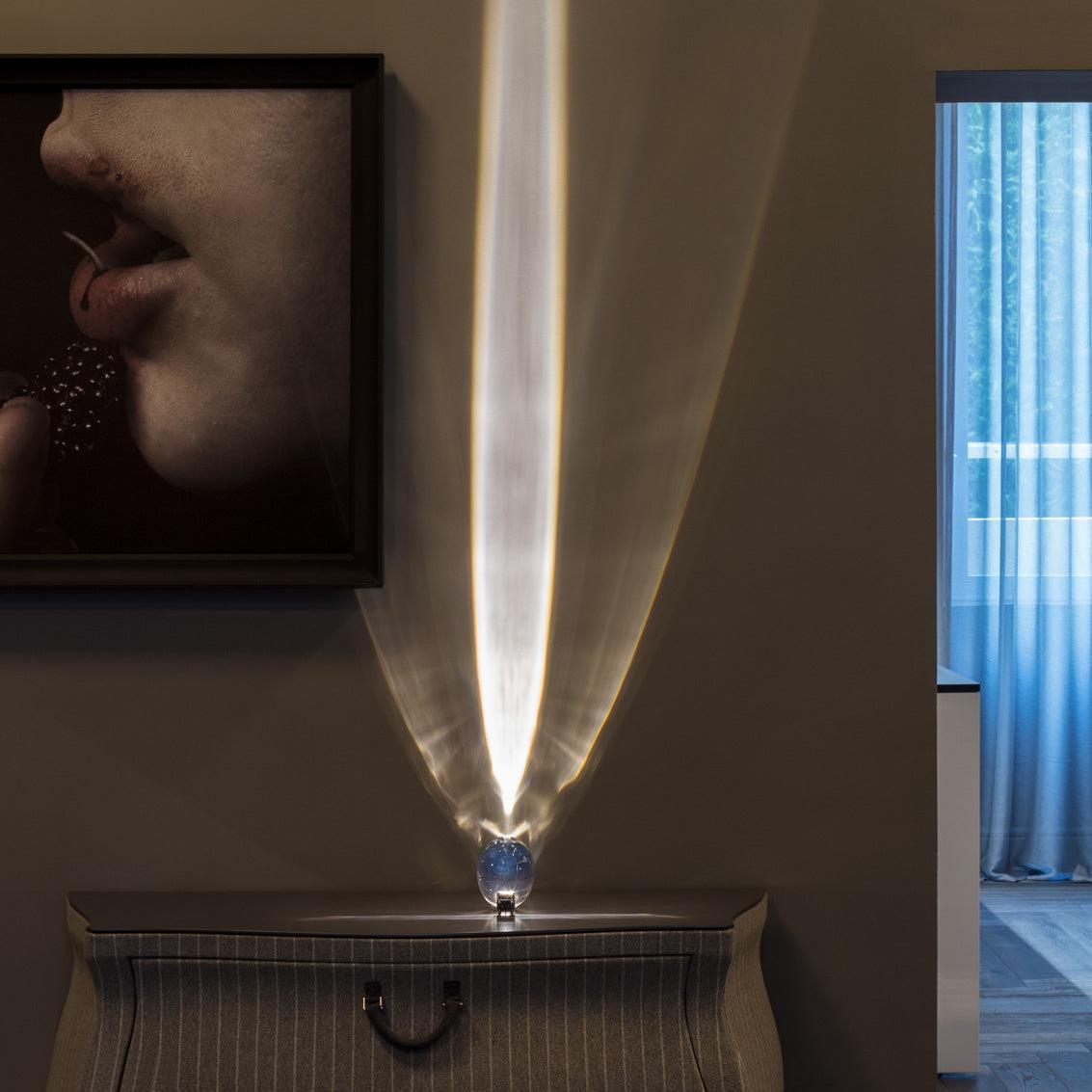 Skulpturale Kristall-Tischlampe