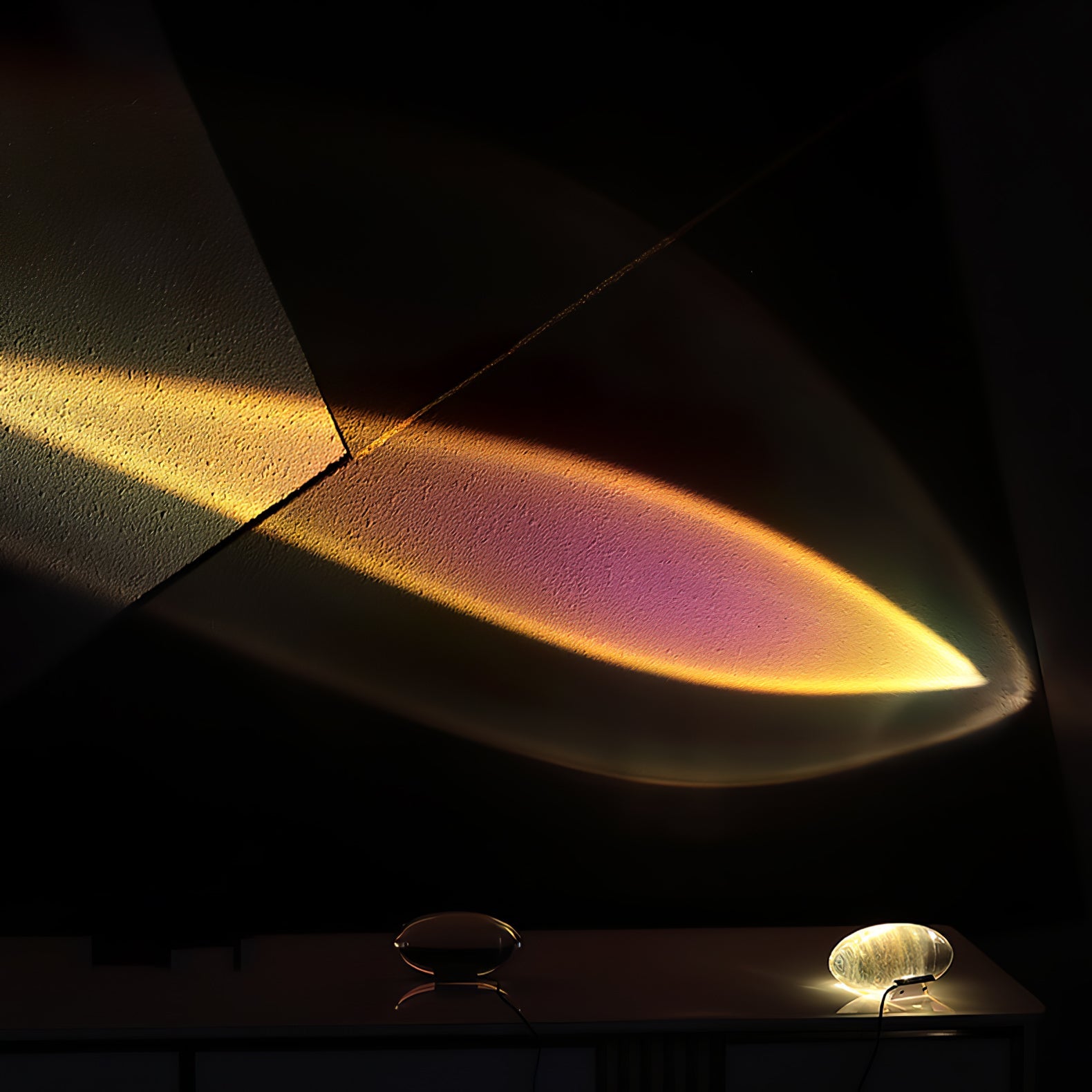 Skulpturale Kristall-Tischlampe