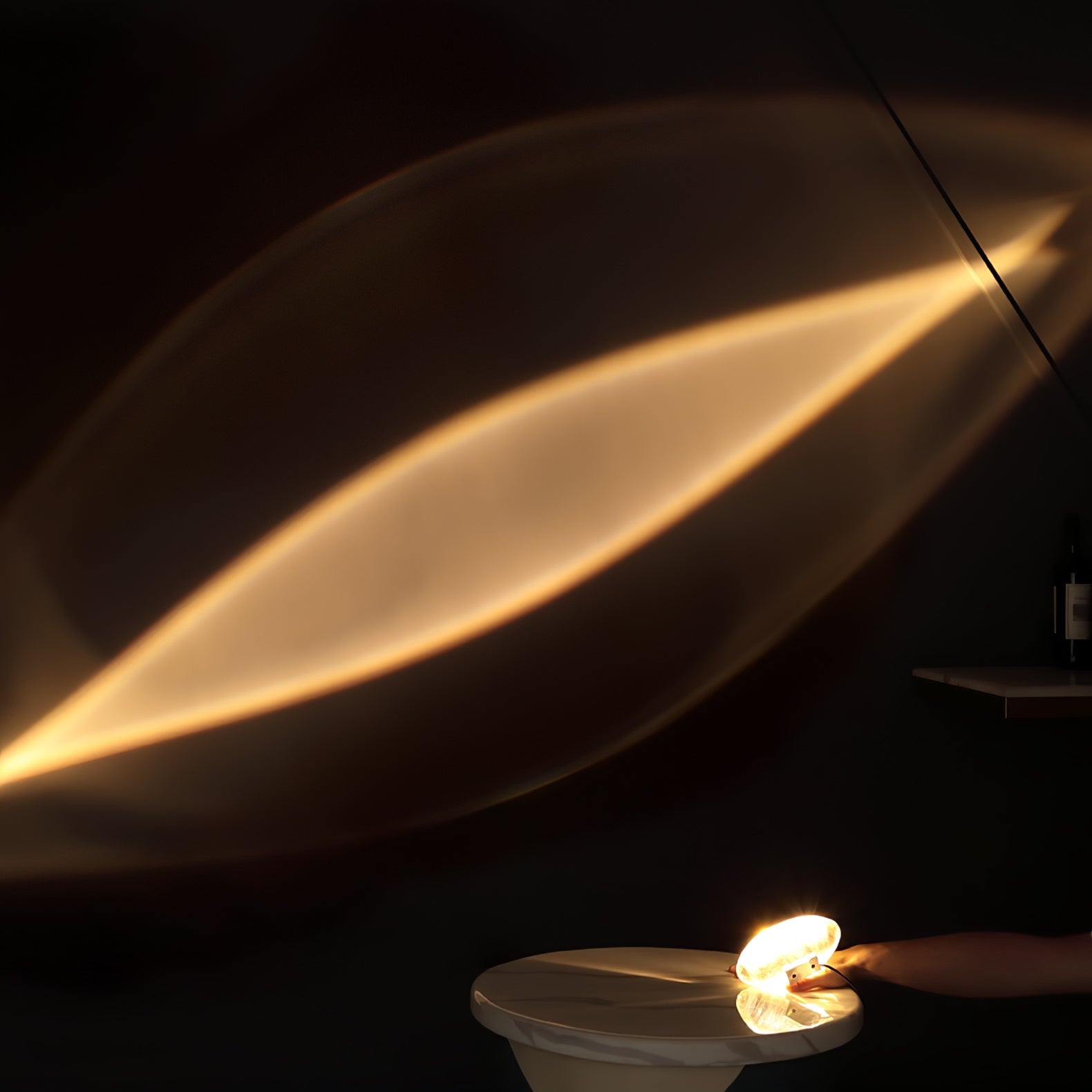 Skulpturale Kristall-Tischlampe