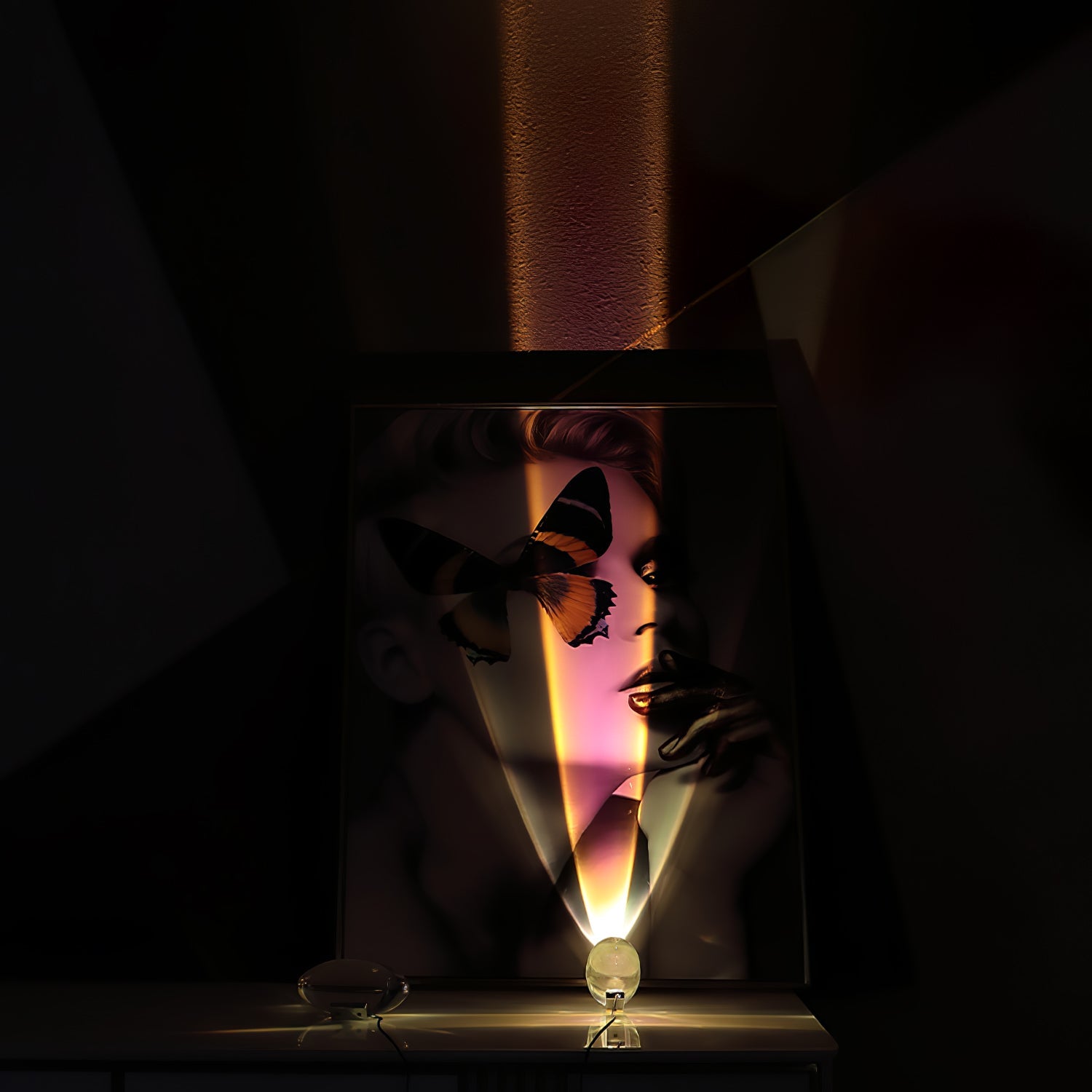 Skulpturale Kristall-Tischlampe