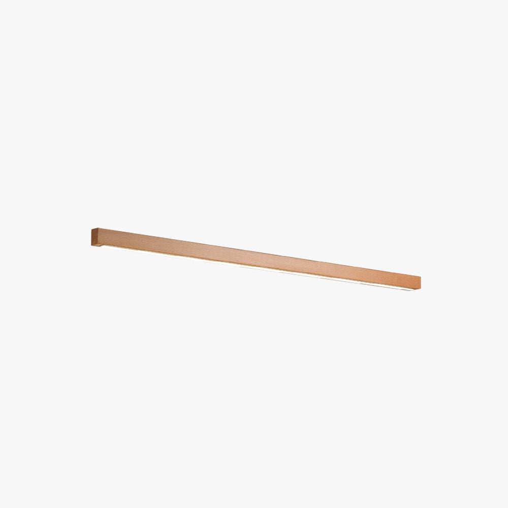 Lineare Wandleuchte aus Holz