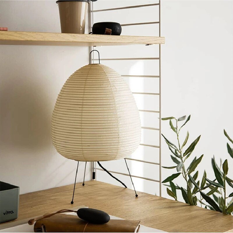 Japandi-Tischlampe aus Papier