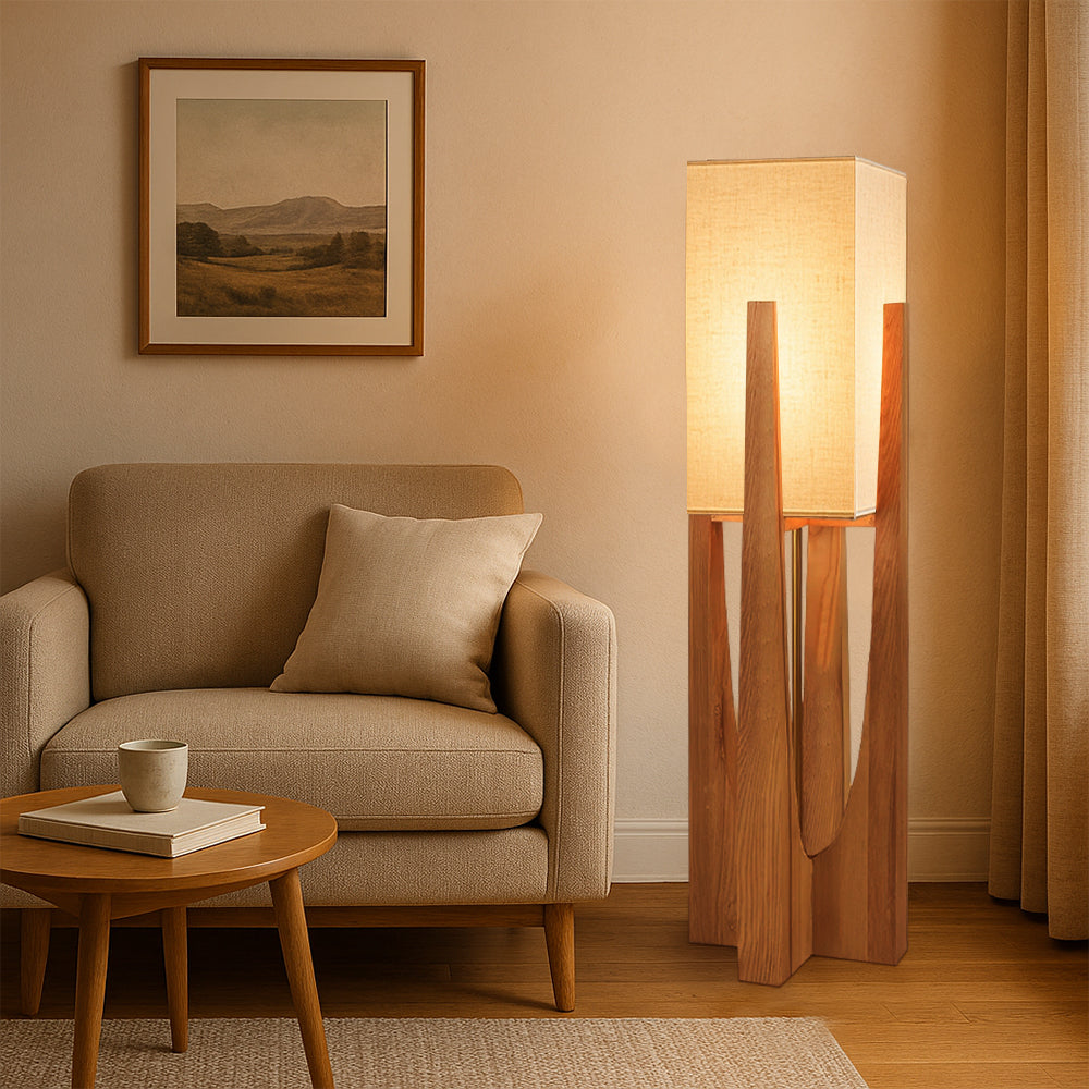 Stehlampe im japanischen Wabi Sabi Stil