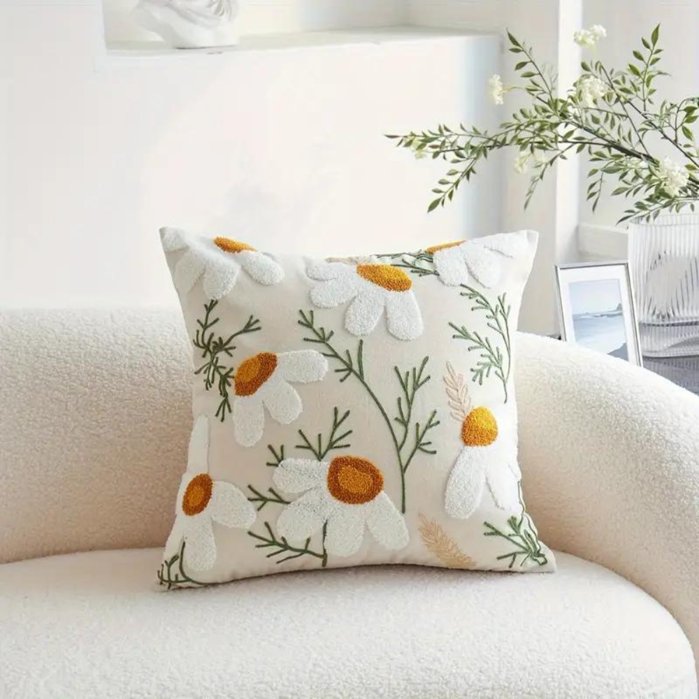 Kissenbezug aus Polyester mit botanischem Muster