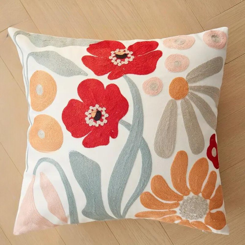 Kissenbezug aus Polyester mit botanischem Muster