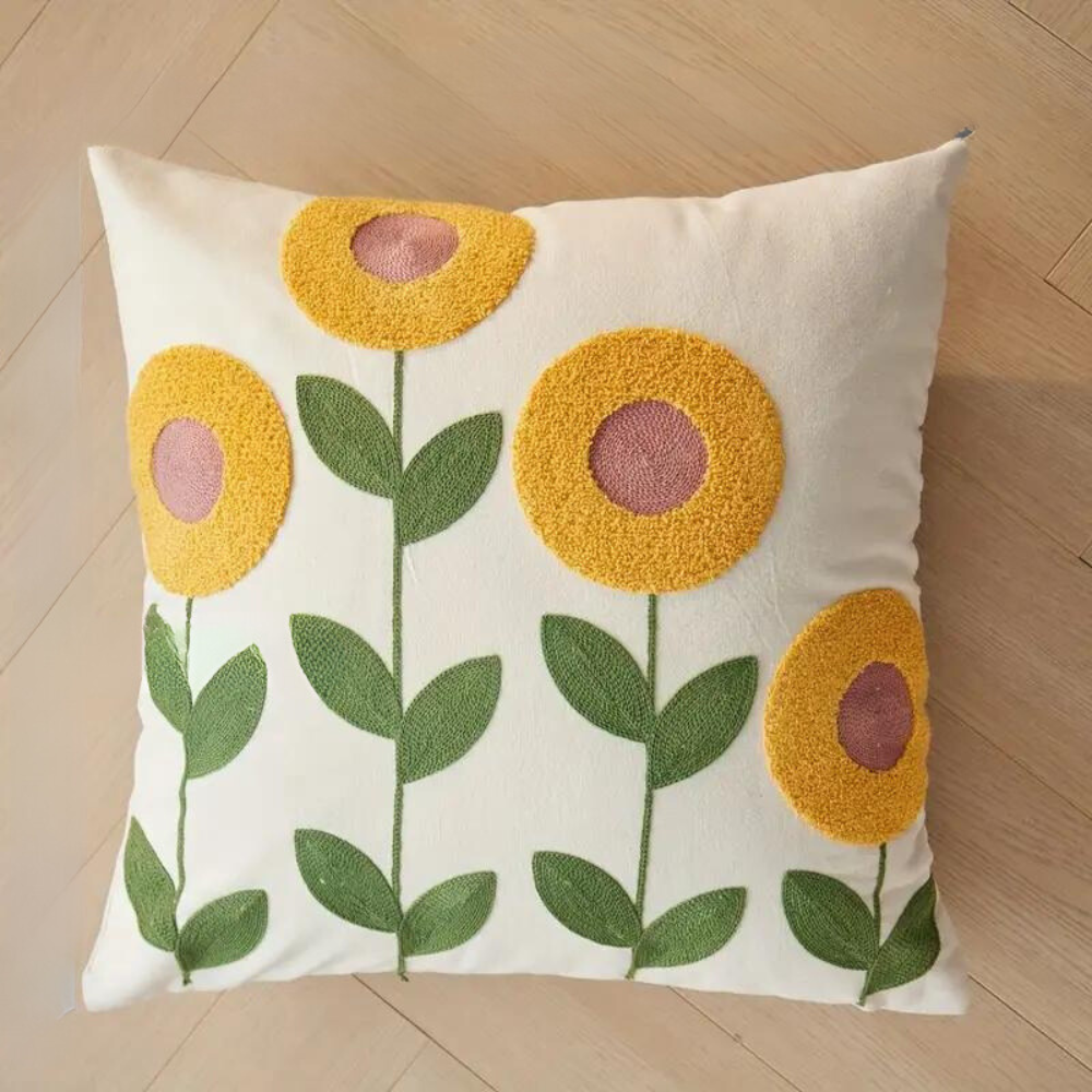 Kissenbezug aus Polyester mit botanischem Muster