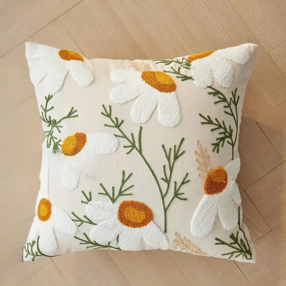 Kissenbezug aus Polyester mit botanischem Muster