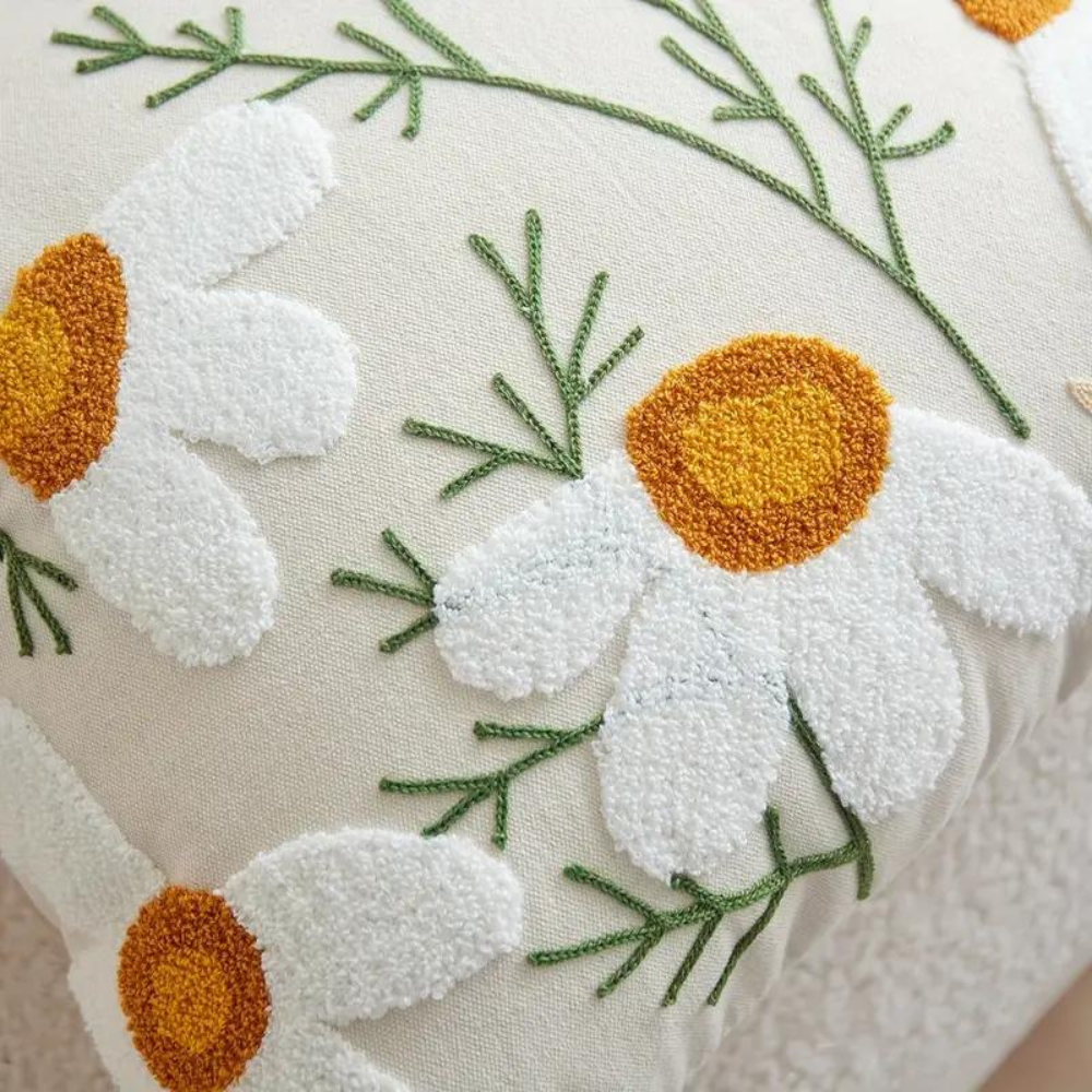 Kissenbezug aus Polyester mit botanischem Muster