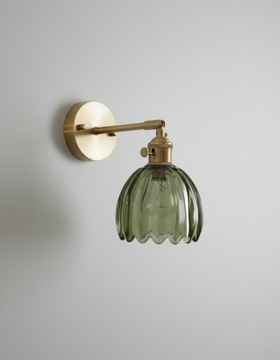 Aluminium-Glas-Wandleuchte in Blumenform