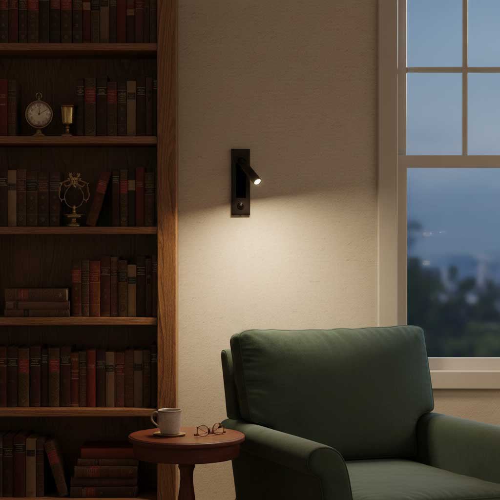 Flach zusammenklappbare Nachttischlampe