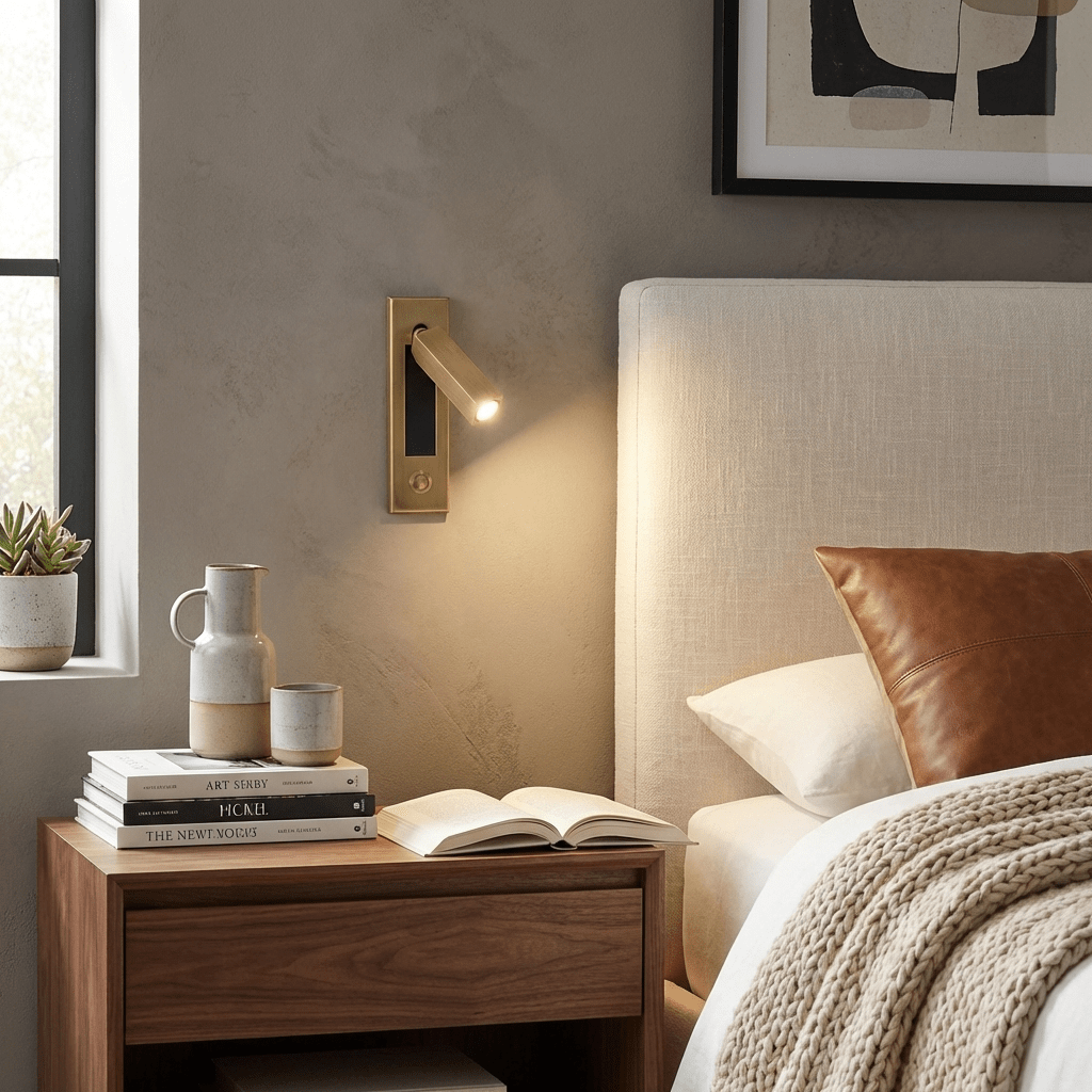 Flach zusammenklappbare Nachttischlampe