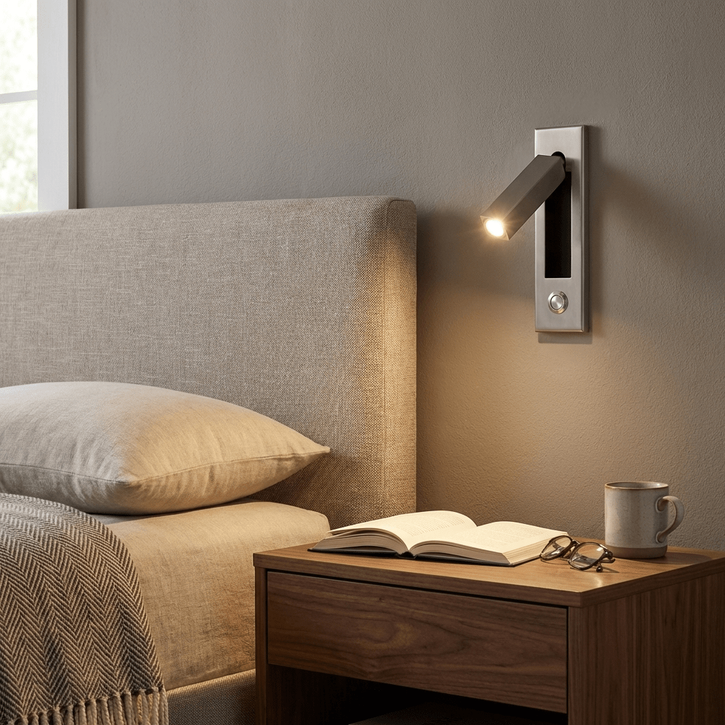 Flach zusammenklappbare Nachttischlampe