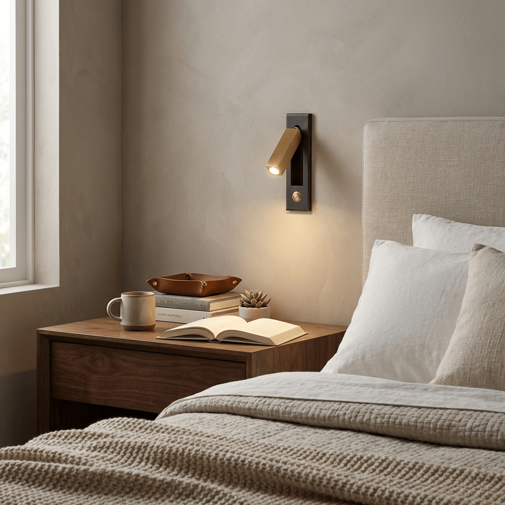 Flach zusammenklappbare Nachttischlampe