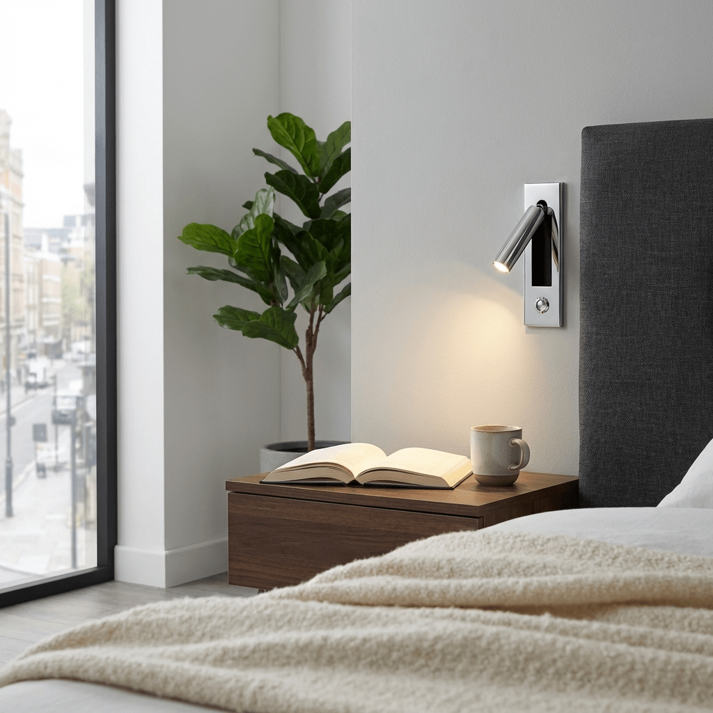 Flach zusammenklappbare Nachttischlampe