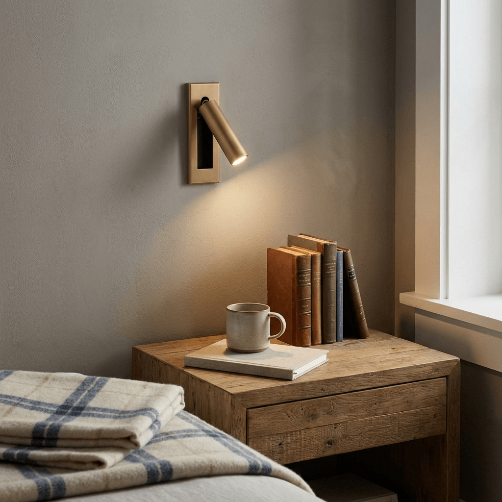 Flach zusammenklappbare Nachttischlampe