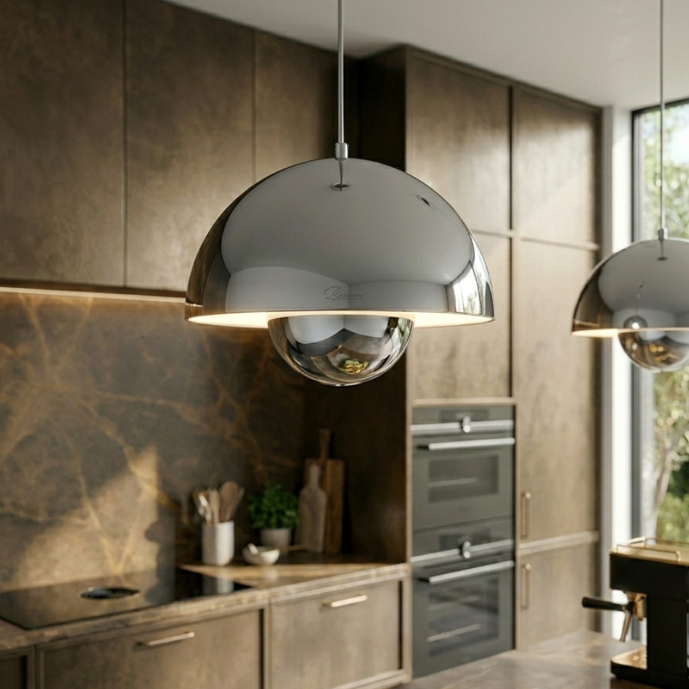 Geometrische Pendelleuchte aus Aluminium
