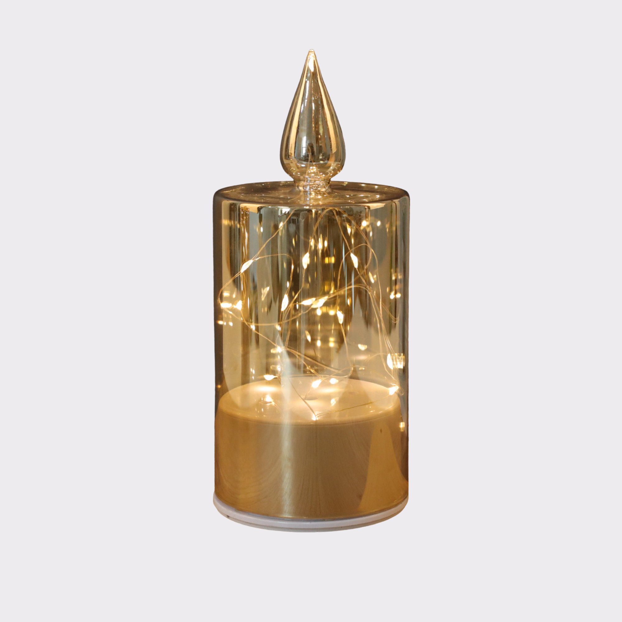 LED-Kerze aus Rauchglas