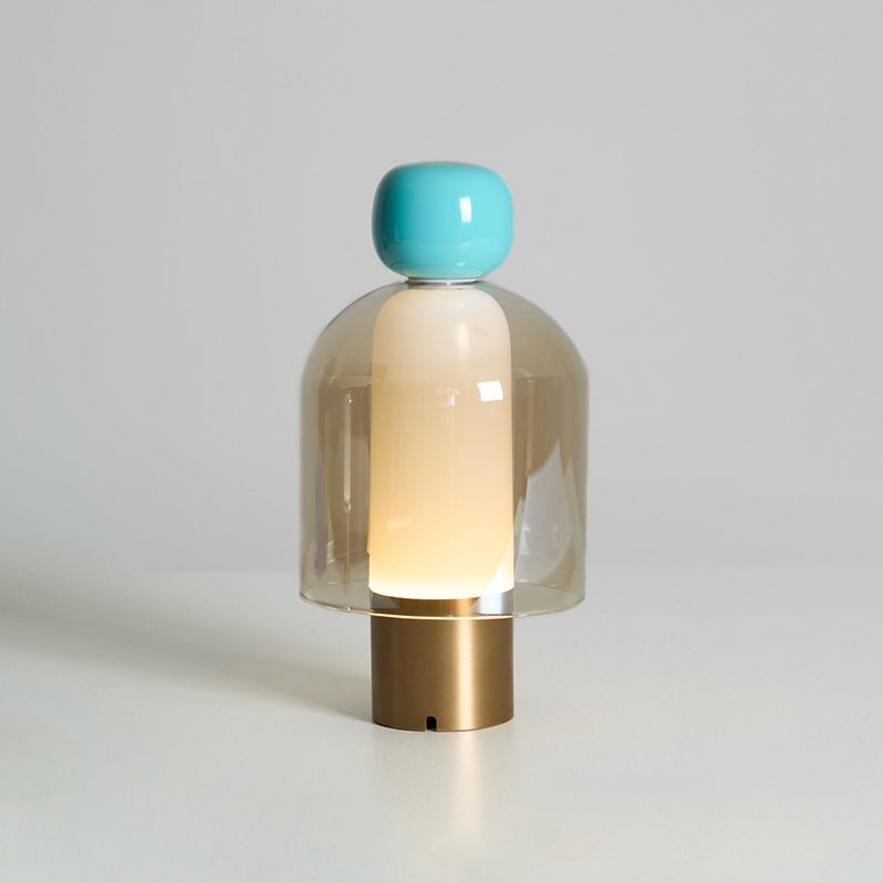 Wiederaufladbare Tischlampe aus Glas