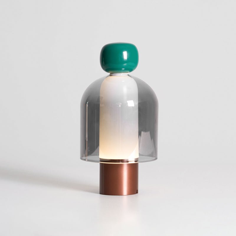 Wiederaufladbare Tischlampe aus Glas
