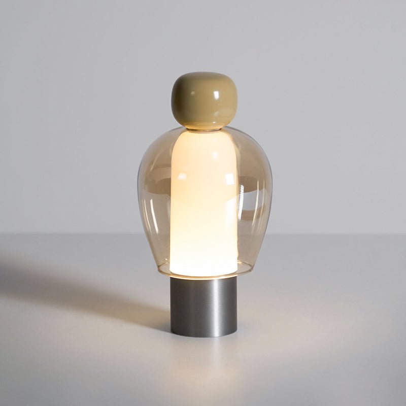 Wiederaufladbare Tischlampe aus Glas