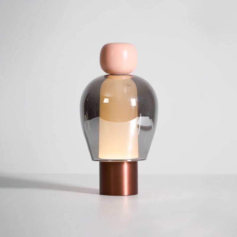 Wiederaufladbare Tischlampe aus Glas