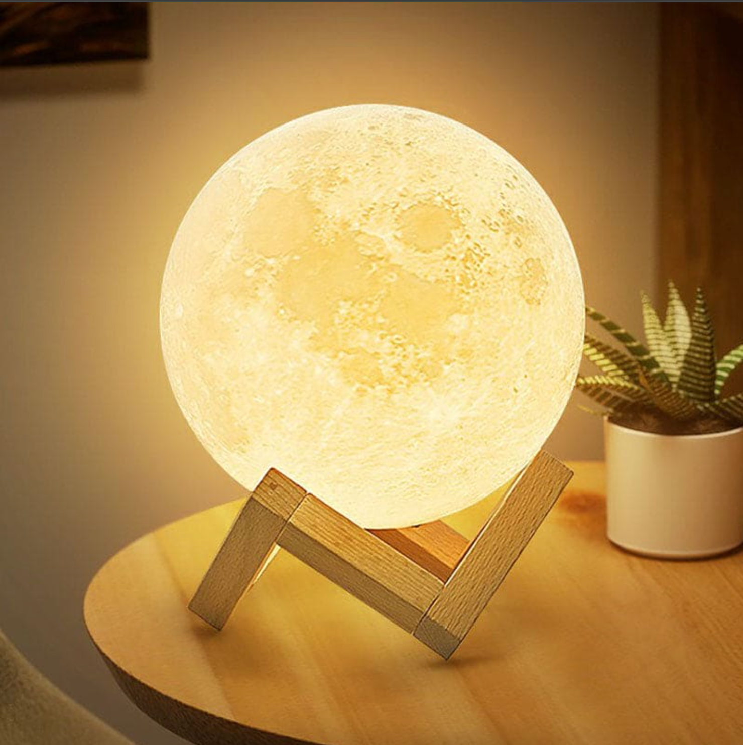 3D-Mond-Tischlampe