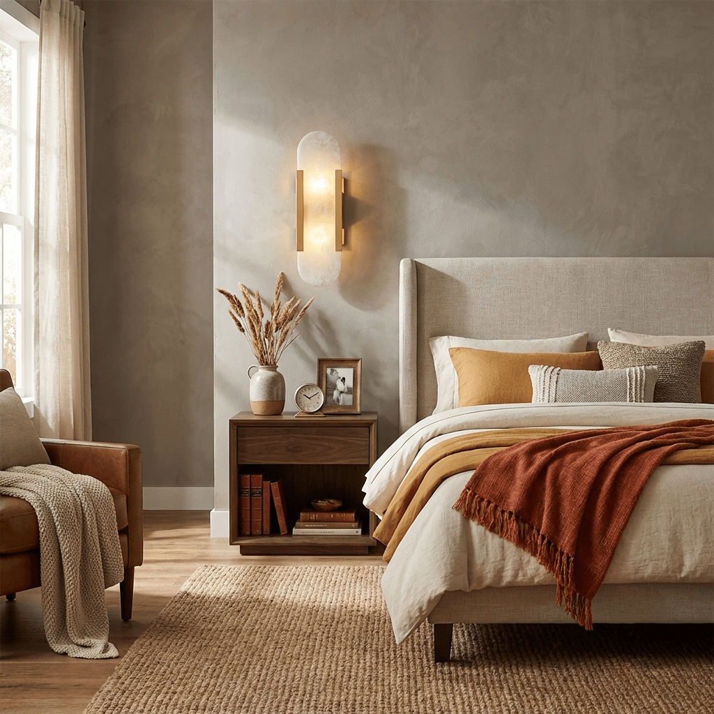 Elegante Wandleuchte aus Alabaster und Messing