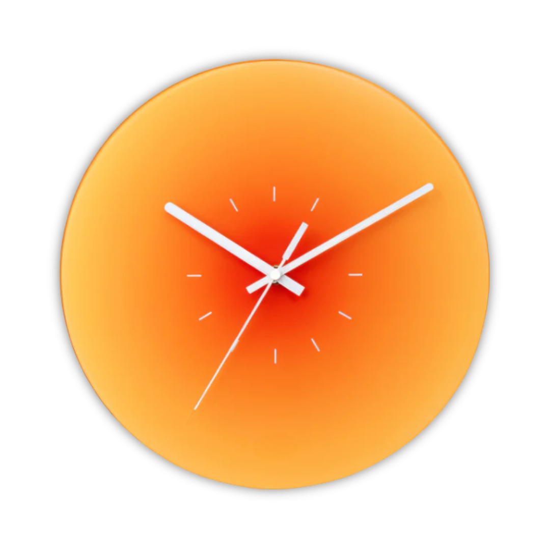 Moderne Wanduhr aus Glas