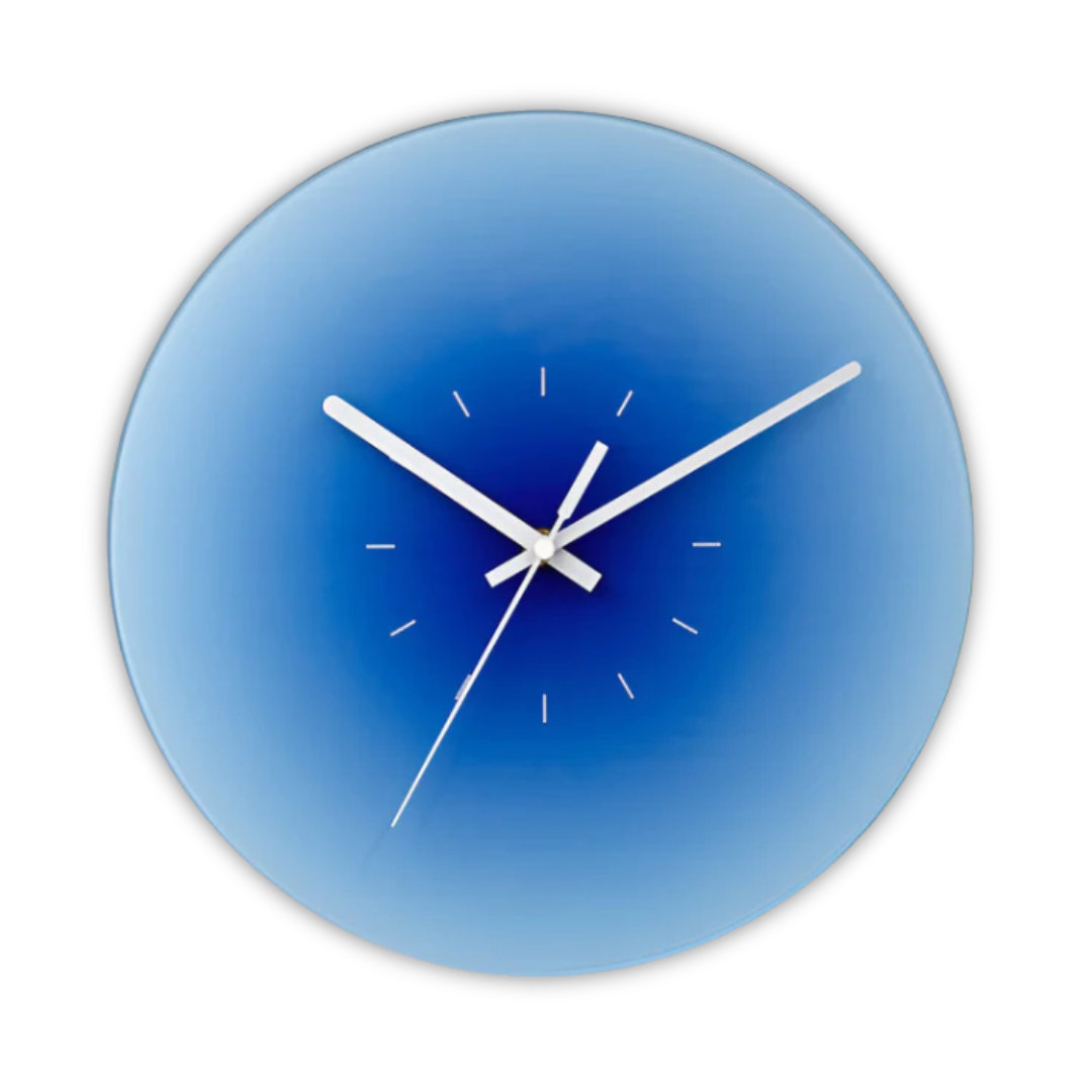 Moderne Wanduhr aus Glas
