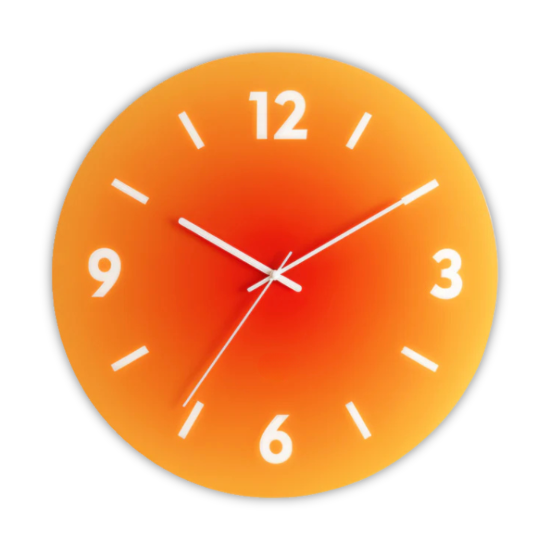 Moderne Wanduhr aus Glas