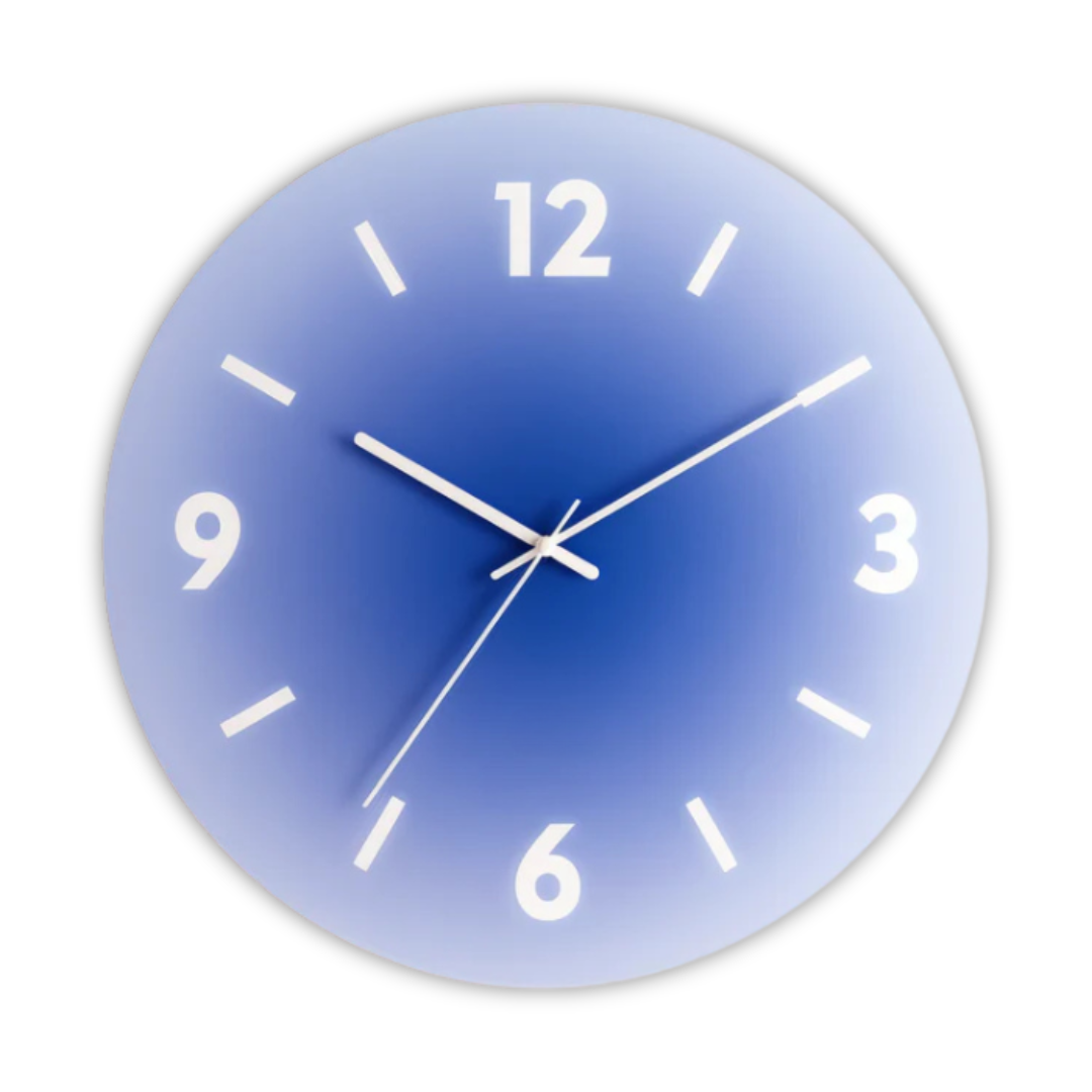 Moderne Wanduhr aus Glas